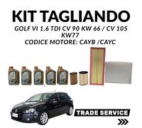 Kit Tagliando Golf VI 1.6 TDI CV 90 KW 66 / CV 105 KW 77 CODICE MOTORE:CAYB/CAYC