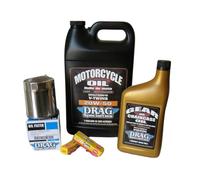 KIT TAGLIANDO HARLEY DAVIDSON SPORTSTER XL 883 1200 CANDELE CHAMPION CAMBIO OLIO MOTORE TRASMISSIONE 20w50 minerale DRAG FILTRO CROMATO