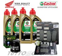 KIT TAGLIANDO HONDA CBR600 F 1997 1998 OLIO CASTROL 10W40 FILTRO PASTIGLIE 97 98