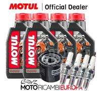 KIT TAGLIANDO HONDA HORNET 600 2003-2006 FILTRO OLIO CANDELE 4 LITRI OLIO MOTUL