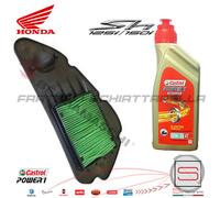 Kit Tagliando Honda SH 125i 150i Olio Lubrificante Castrol Power 1 Filtro Ari...