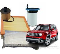 KIT TAGLIANDO JEEP RENEGADE 1.6 CRD 120CV 88KW DAL 07/2014 UFI ORIGINALE