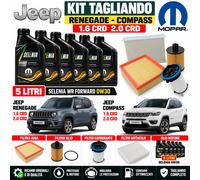 KIT TAGLIANDO JEEP RENEGADE COMPASS 1.6 2.0 CRD SELENIA 0W30 + FILTRI