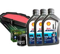 Kit/tagliando Kawasaki EN/650 Vulcan-S SE 2017 Shell 15W50 filtro olio aria