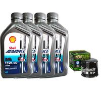 Kit/tagliando Kawasaki GPZ/500 S 2003 Shell Advance Ultra 15W50 filtro olio