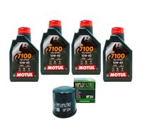 KIT TAGLIANDO KAWASAKI KFX700 OLIO MOTUL 7100 10W40 FILTRO HIFLO 204 04MO60F1