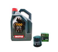 KIT TAGLIANDO KAWASAKI KRF750 OLIO MOTUL 7100 10W40 FILTRO HIFLO 204 MO61F1