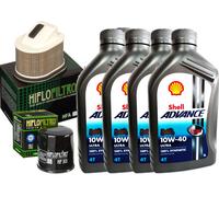 KIT/TAGLIANDO KAWASAKI Z 1000 ABS 2007 2009 SHELL 10W40 FILTRO OLIO ARIA