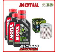 KIT TAGLIANDO KAWASAKI Z1000 A1,A2,A3,A4 1980 FILTRO OLIO MOTUL 5100 10W50 4x104