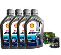 KIT/TAGLIANDO KAWASAKI ZX/900 2002/2003 SHELL ULTRA 10W40 FILTRO OLIO HIFLO