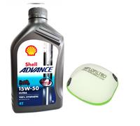 KIT TAGLIANDO KTM 85SX 2018 2019 2020 2021 2022 7100 10W40 FILTRO ARIA HIFLO