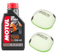 KIT TAGLIANDO KTM 85SX 2018 2019 2020 2021 2022 7100 10W40 X2 FILTRI ARIA HIFLO
