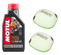 KIT TAGLIANDO KTM 85SX 2018 2019 2020 2021 2022 7100 15W50 X2 FILTRI ARIA HIFLO