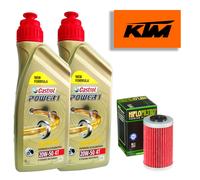 Kit/tagliando KTM Duke RC 125/200/390 Castrol Power 1 20W50 filtro olio PER MOTO