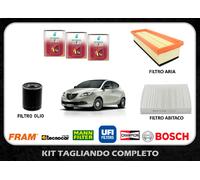 Kit tagliando lancia Ypsilon 1.2 dal 2012 51kw 69cv 3lt Olio Selenia K 5w40