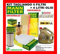 KIT TAGLIANDO MANN 4 FILTRI+4LT CASTROL 5W30 LL SKODA 1.9 2.0 TDI HU719/7X 112