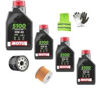 KIT TAGLIANDO MANUTENZIONE MOTO COMPATIBILE CON HARLEY-DAVIDSON 1340 SOFTAIL CUSTOM CAMBIO OLIO PER MOTO 4 LITRI DI OLIO MOTU L 10W40 4T 5100 SEMISINTETICO 4-STROKE+1 FILTRO OLIO AFTERMARKET