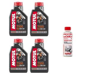 Kit Tagliando motore Motul con olio Sintetico 7100 5w40 + pulitore Engine Clean