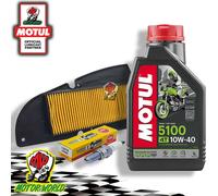 Kit tagliando MOTUL 5100 10W40 filtro aria candela SYM HD2 125 2014