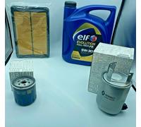KIT TAGLIANDO NISSAN QASHQAI J111.5 DCI DAL 2014 3 FILTRI 5 LITRI ELF 5W30 C4