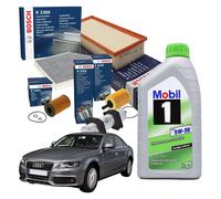 KIT TAGLIANDO OLIO + 4 FILTRI BOSCH AUDI A4 (8K2, B8) 2.0 TDI KW 105 CV 143