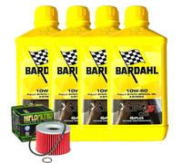 Kit Tagliando Olio Bardahl XT4S 10W60 + Filtro Per Honda CB350 F F1 1973>1974