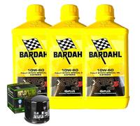 Kit Tagliando Olio Bardahl XT4S 10W60 Filtro Per Moto Guzzi 1000 Mille 1987>1994
