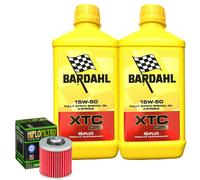 Kit Tagliando Olio Bardahl XTC 15W50 + Filtro Per Yamaha XV250 1995>1997