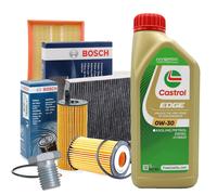 Kit tagliando olio CASTROL EDGE 0W30 6LT 4 FILTRI BOSCH BMW 320D E90 177 CV