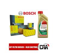 Kit tagliando olio CASTROL EDGE 0W30 6LT +4 FILTRI BOSCH BMW 320D E90-E91 130kW