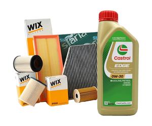 Kit tagliando olio CASTROL EDGE 0W30 6LT 4 FILTRI WIX BMW X3 2.0 D E83 150 CV