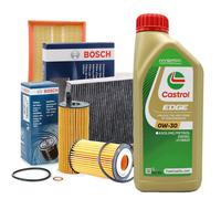 Kit tagliando olio CASTROL EDGE 0W30 8LT+4 FILTRI BOSCH BMW 525D 530D E60