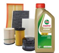Kit tagliando olio CASTROL EDGE 5W30 6LT+4 FILTRI BMW 318D 320D E46 85 110 KW