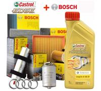 KIT tagliando olio CASTROL EDGE 5W30 LL03 Prof 5LT+4Filtri Bosch Audi A3 1.9 TDI