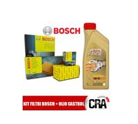 Kit tagliando olio CASTROL EDGE 5W40 5LT 4 FILTRI BOSCH VW GOLF 6 VI 1.6 TDI
