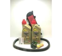 KIT TAGLIANDO OLIO CASTROL FILTRI+CANDELA+CINGHIA KYMCO People GTI 300 2010 2011