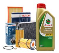Kit tagliando olio CASTROL PROFESSIONAL 5W30 5LT 4 FILTRI BOSCH VW POLO 6R TDI
