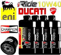 KIT TAGLIANDO OLIO ENI i-RIDE 10W40 FILTRO CHAMPION DUCATI Monster Dark 400 2003