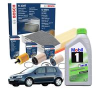 Kit tagliando olio MOBIL 1 ESP 5W30 5LT 4 FILTRI BOSCH VW GOLF 5 V 1.9 TDI