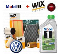 Kit tagliando olio MOBIL 1 ESP 5W30 5LT 4 FILTRI WIX VW GOLF 6 VI 1.6 TDI 77 KW
