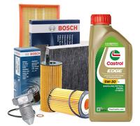 Kit tagliando olio motore CASTROL EDGE 5W30 5LT 4 FILTRI BOSCH VW GOLF 6 VI 2.0