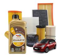 Kit TAGLIANDO Olio Motore TOTAL Quartz 9000 Energy 5w40 per Citroen PEUGEOT