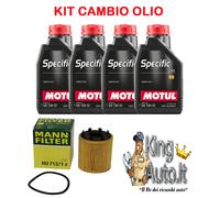 KIT TAGLIANDO OLIO MOTUL 10W50 + FILTRO OLIO MANN FILTER PUNTO EVO ABARTH 1.4
