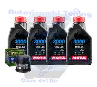 Kit Tagliando Olio Motul 3000 10W40 Per Kawasaki ZX600 ZX6-R Ninja2009>2013