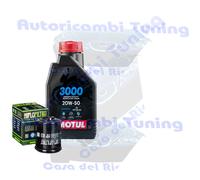 Kit Tagliando Olio Motul 3000 20W50 Filtro Per Piaggio 125 Typhoon 4T2010>2016