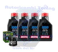 Kit Tagliando Olio Motul 3000 20W50 Per Kawasaki VN1500 E2-E7 Classic1999>2004