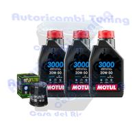 Kit Tagliando Olio Motul 3000 20W50 Per Kawasaki Z400 ER400 D-KF LF2019>2020