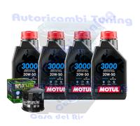 Kit Tagliando Olio Motul 3000 20W50 Per Suzuki LT-A500 X M0 King Quad AXi2020