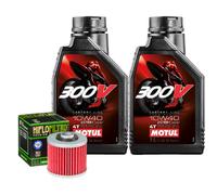 Kit Tagliando Olio Motul 300V 10W40 + Filtro Per Yamaha SR400 1JR