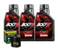 Kit Tagliando Olio Motul 300V 10W40 Per Kawasaki EN500 A1 A2 A3 A4 1990>1994